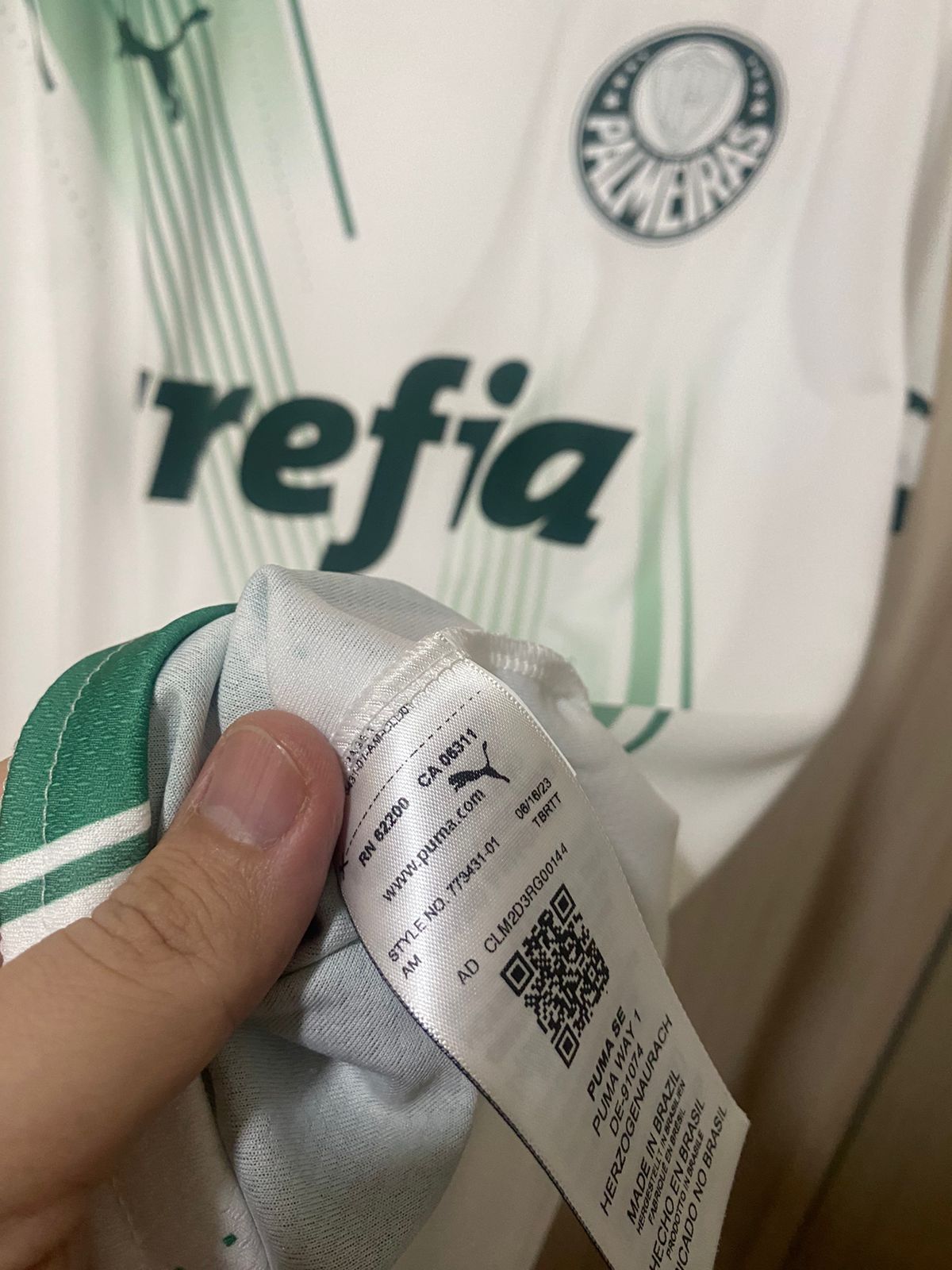 Palmeiras Home Shirt 2023 - Size XXL (62x79 cm)