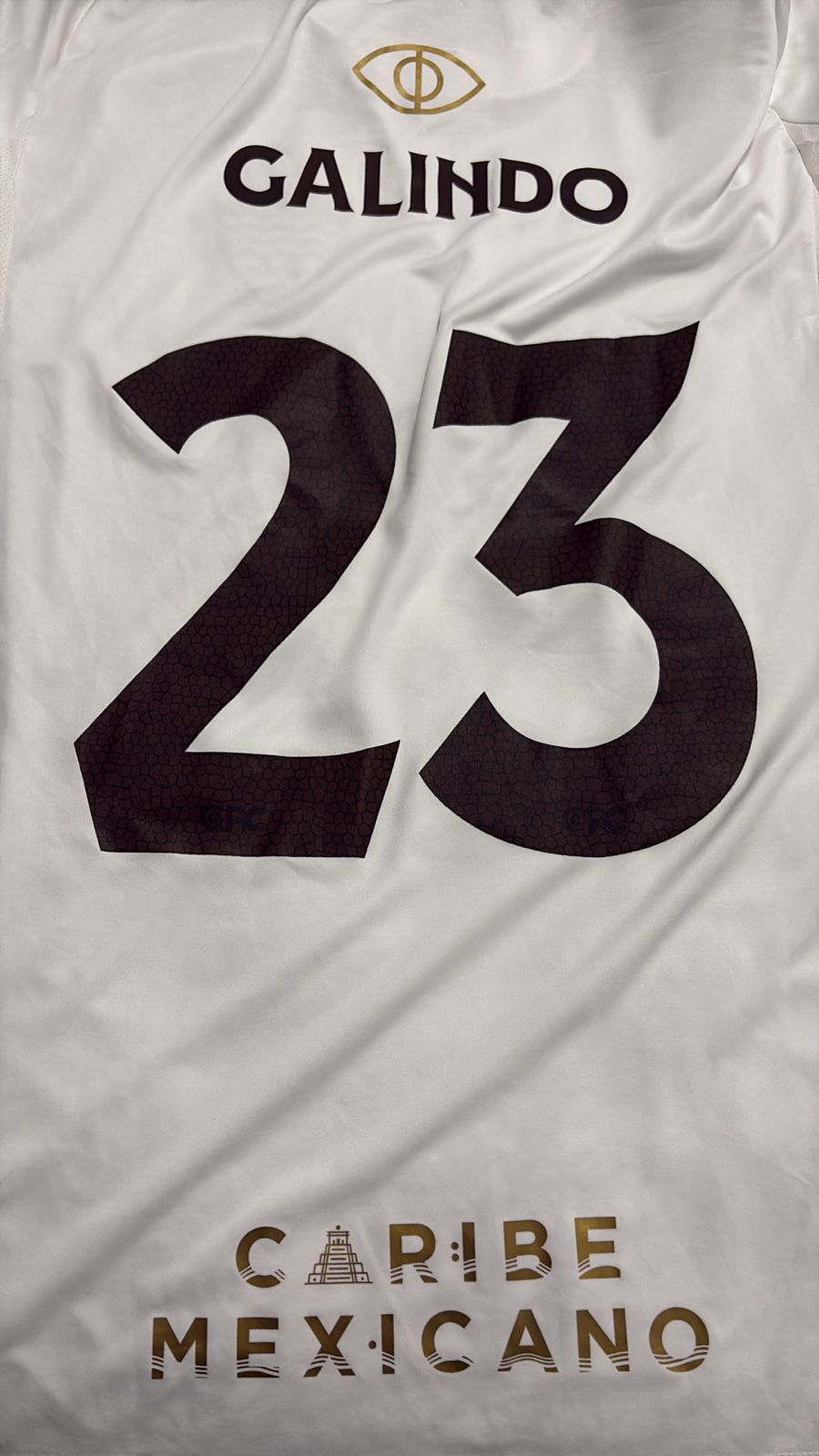 Camisa Cancún FC Caribe Mexicano - Branca e Dourada - Galindo 23 - Adidas