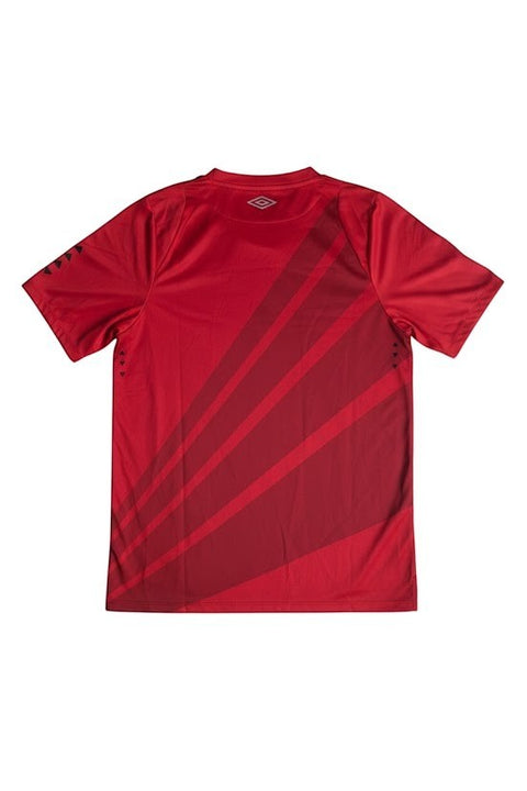 Back view of the red and black Athletico Paranaense 2024 home player version jersey by Garrincha Shirts.