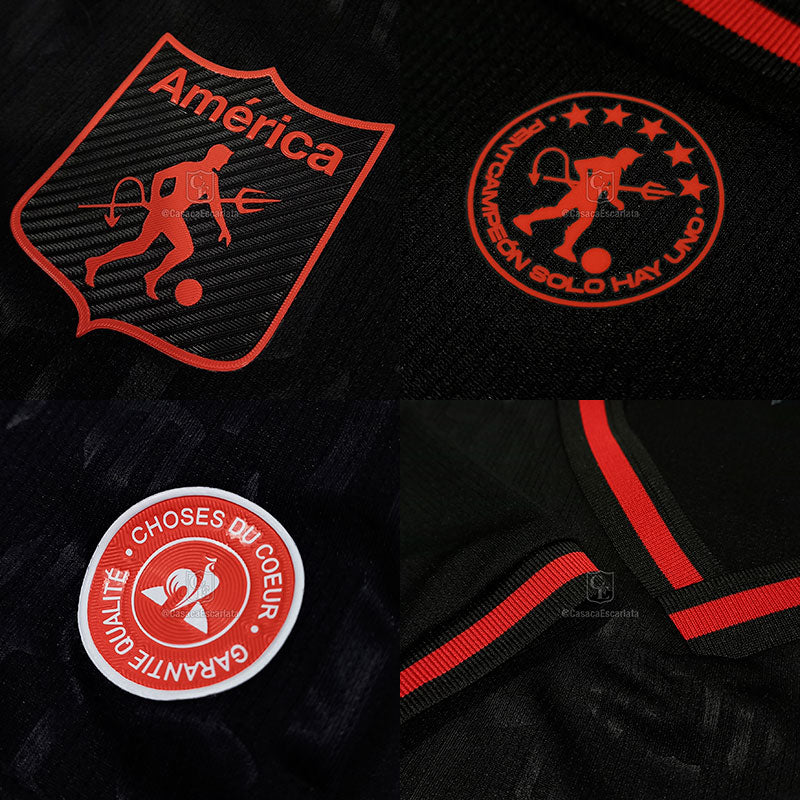 America de Cali Black T-Shirt 2023 - Size GG (56x76 cm) - With Sponsorship