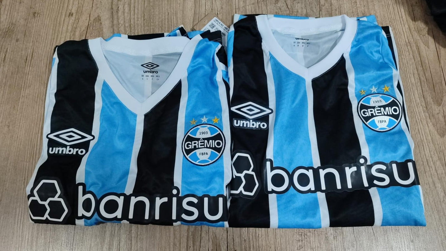 Camisa Manga comprida Masculina Umbro Grêmio Oficial 1 2024 (Classic S/N)
