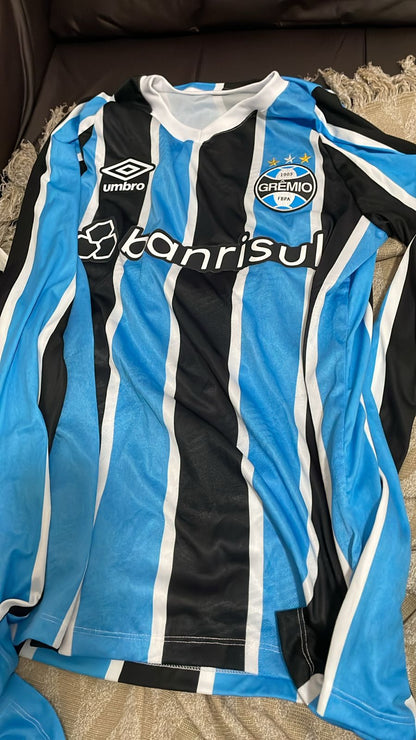 Camisa Manga comprida Masculina Umbro Grêmio Oficial 1 2024 (Classic S/N)