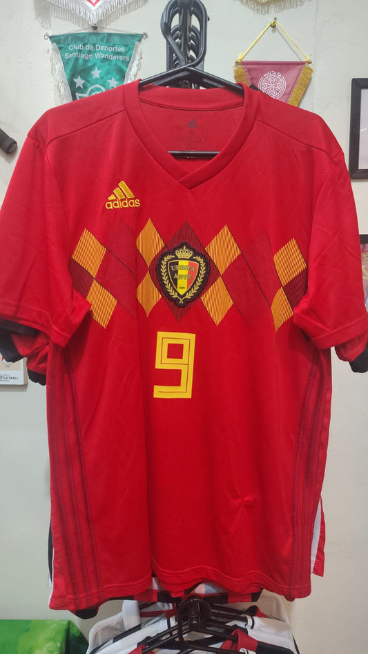 Camisa Bélgica Home 2018 adidas – Copa do Mundo – #9 R. Lukaku – Restaurada – Tamanho M