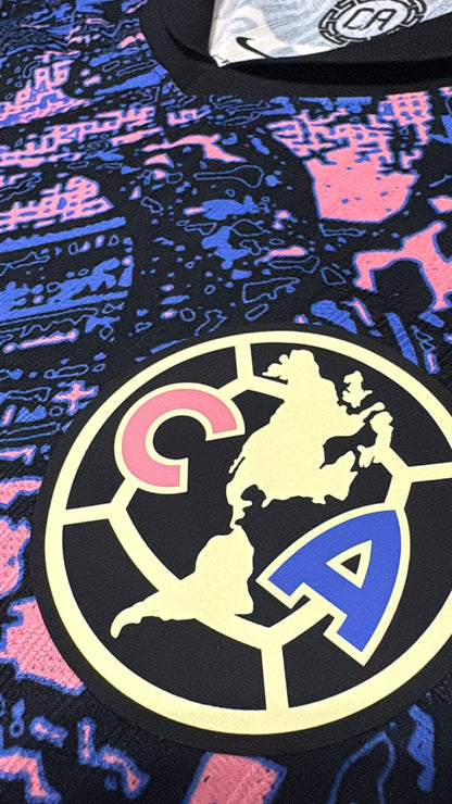 Camisa Club América Floral Azul e Rosa - Terceiro Uniforme Versão Jogador - Nike
