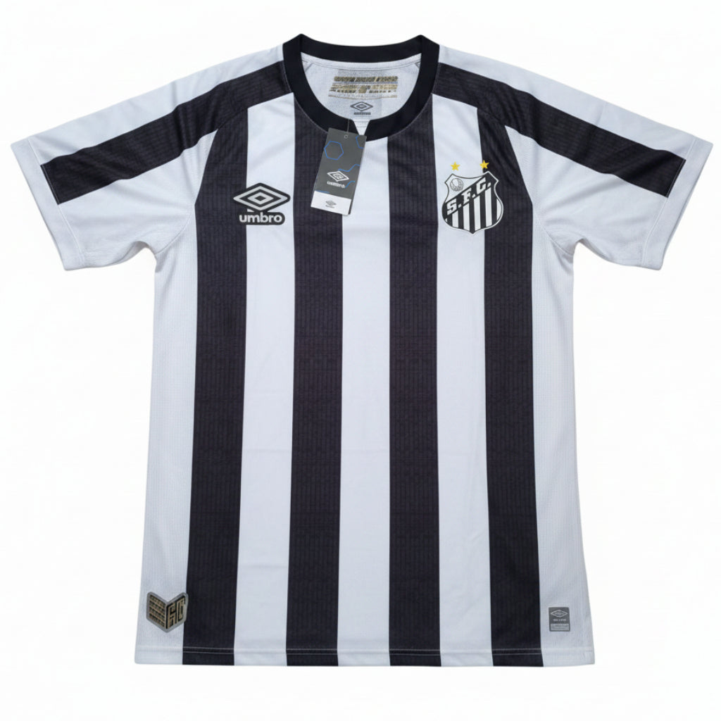 Camisa Santos FC Away 2022 - Listrada Preto e Branco - Versão Jogador