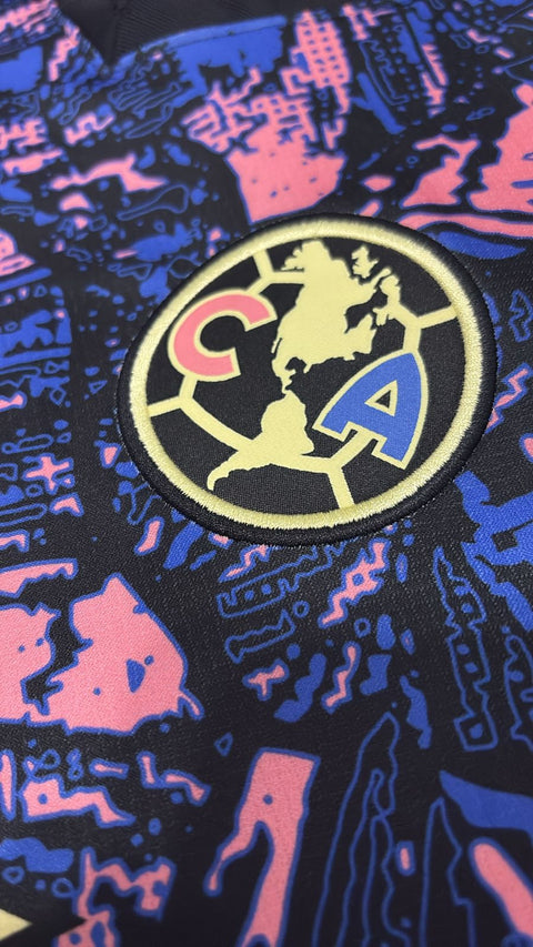 Camisa Club América Floral Azul e Rosa - Terceiro Uniforme Versão Torcedor - Nike