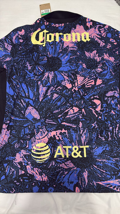 Camisa Club América Floral Azul e Rosa - Terceiro Uniforme Versão Jogador - Nike