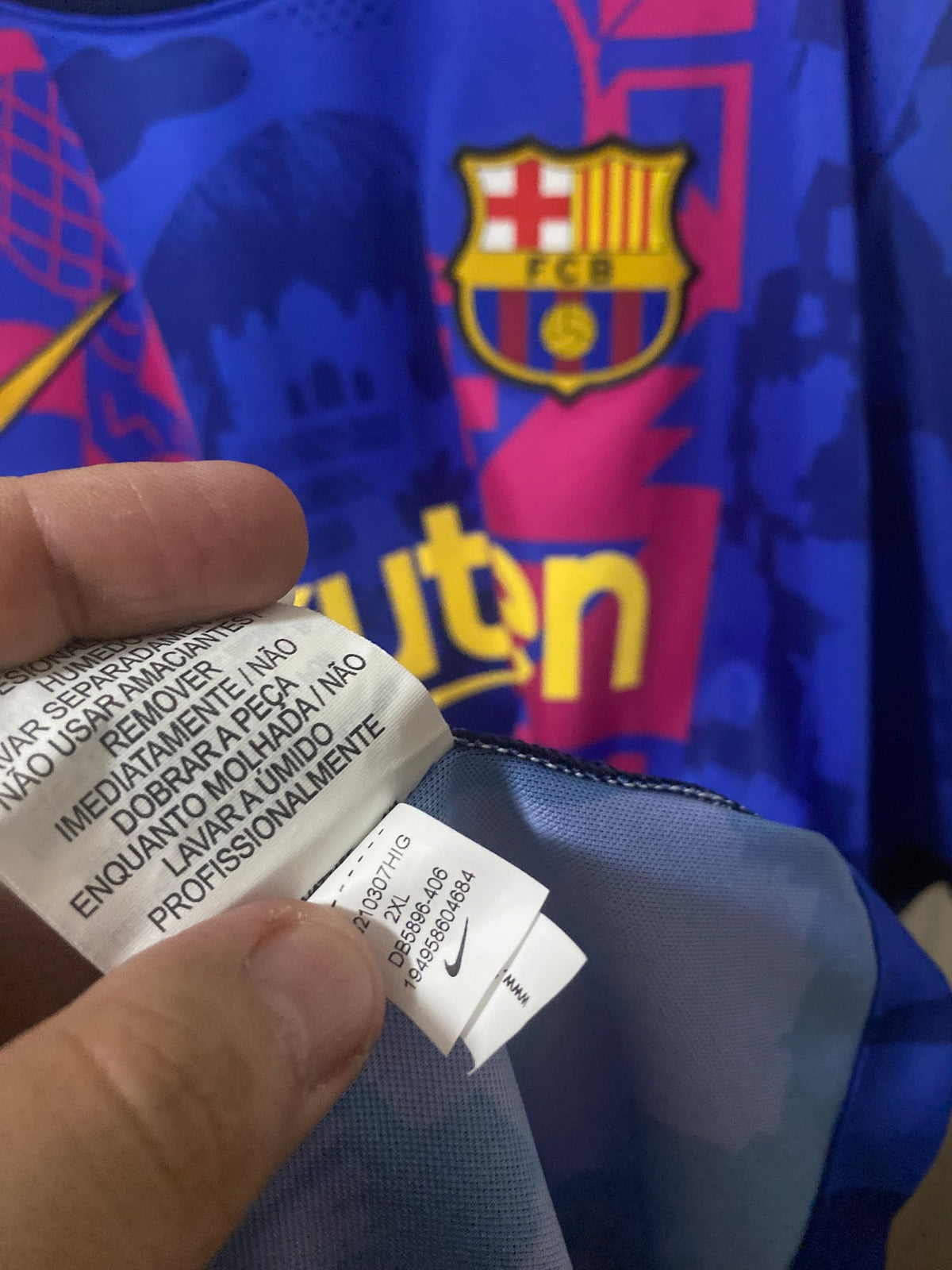 Camisa Barcelona Third 2021/22 – escudo e etiqueta Nike