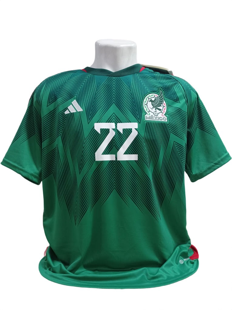 Linda Camisa México Home Copa do Mundo 2022 - #22 Hirving Lozano - de Coleção