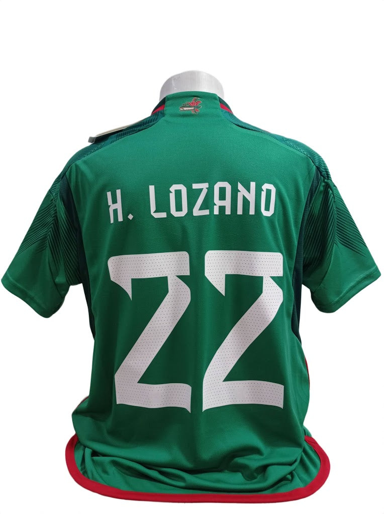 Linda Camisa México Home Copa do Mundo 2022 - #22 Hirving Lozano - de Coleção