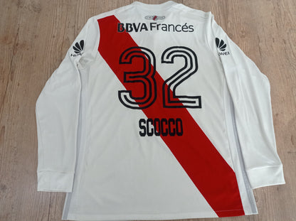 Beautiful River Plate Shirt - Home - 2017/2018 - #32 Scocco - Long Sleeves