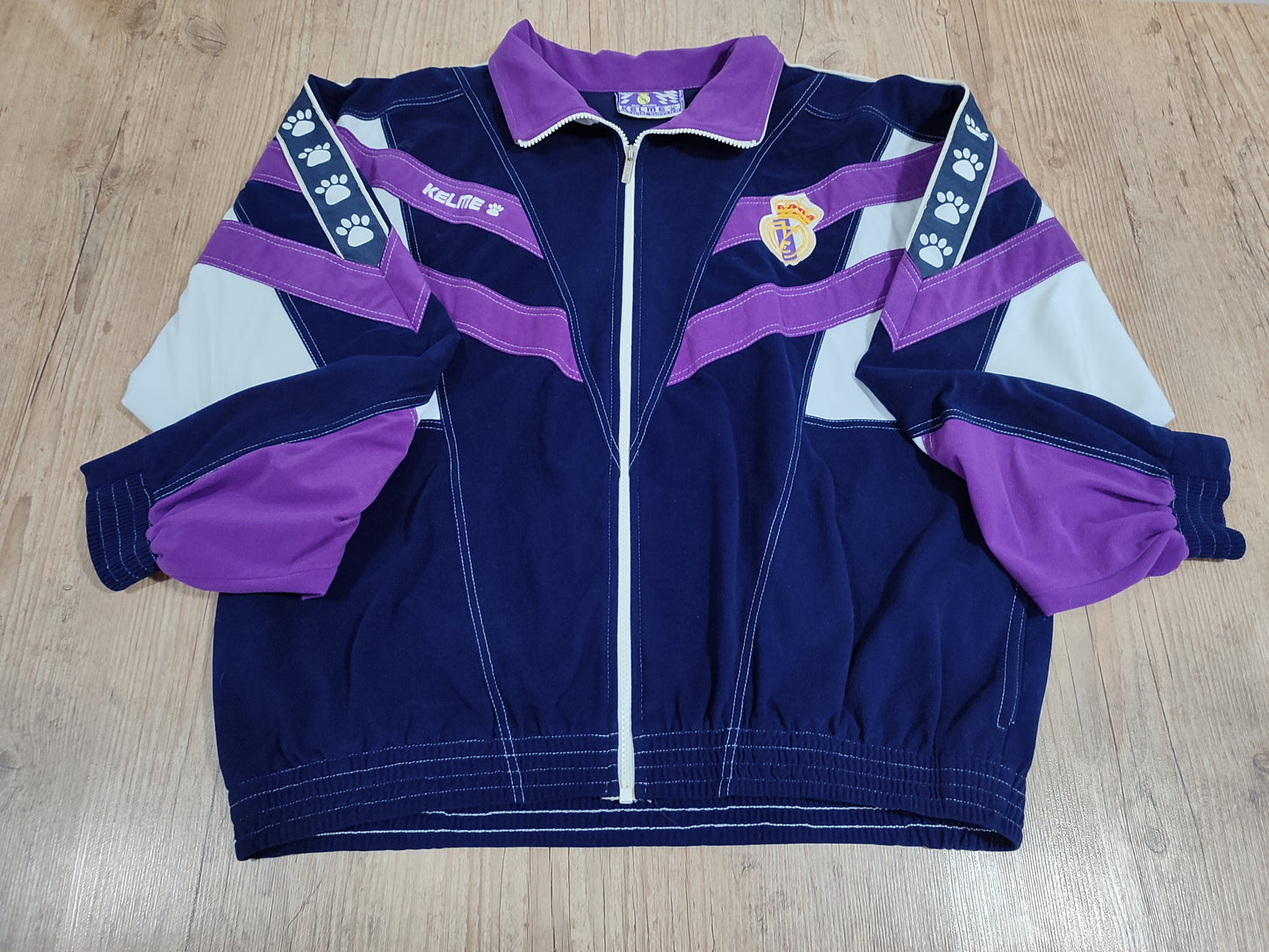 Espetacular - Agasalho Real Madrid - Kelme Anos 90 - Todo Em Veludo!