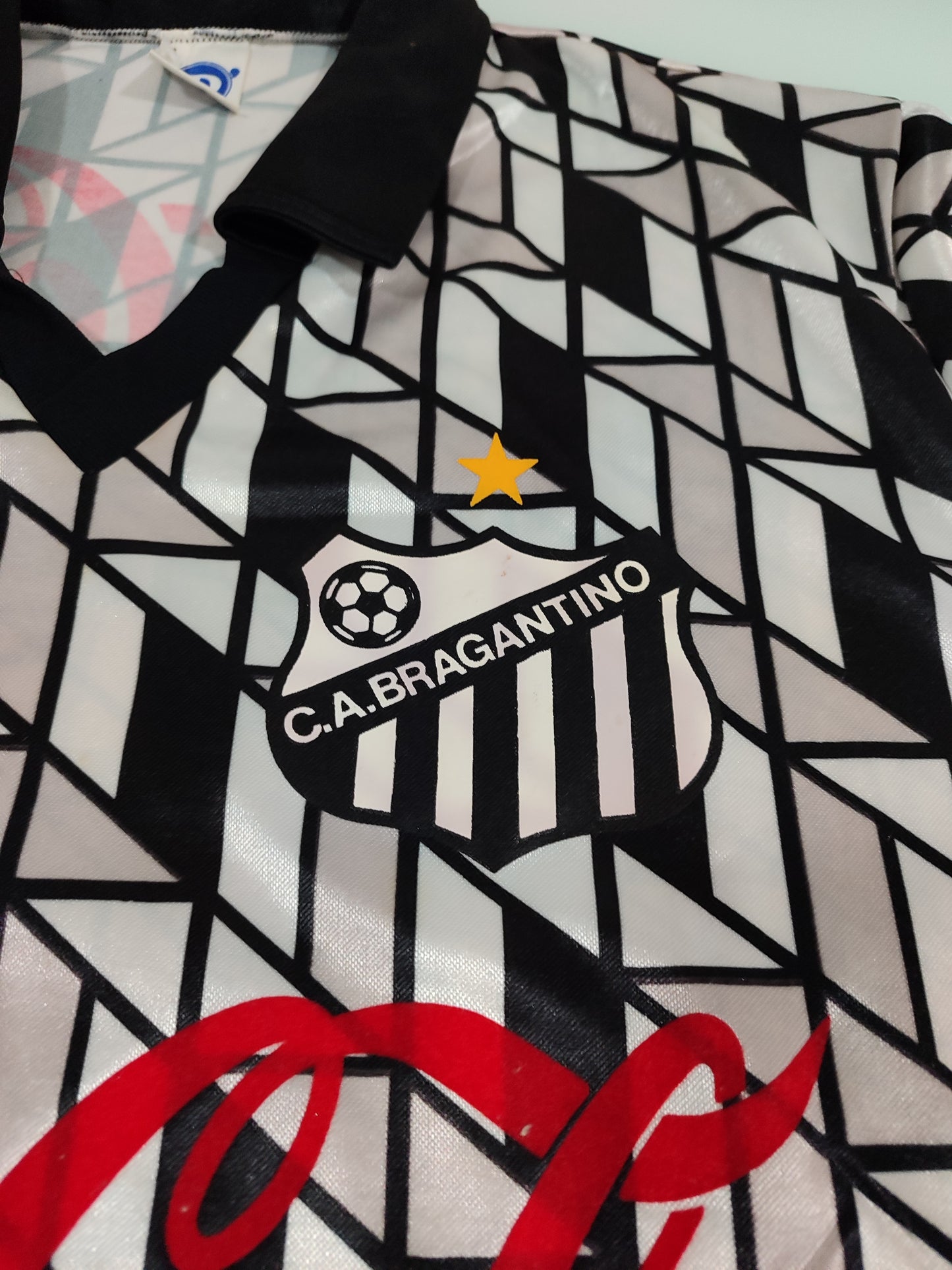 Espetacular Camisa de Jogo do Bragantino - 1990/1991 - Jogador Ivair
