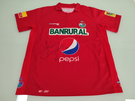 Rara Camisa do Municipal - Guatemala - Usada em Jogo e Assinada - Pescado Ruiz