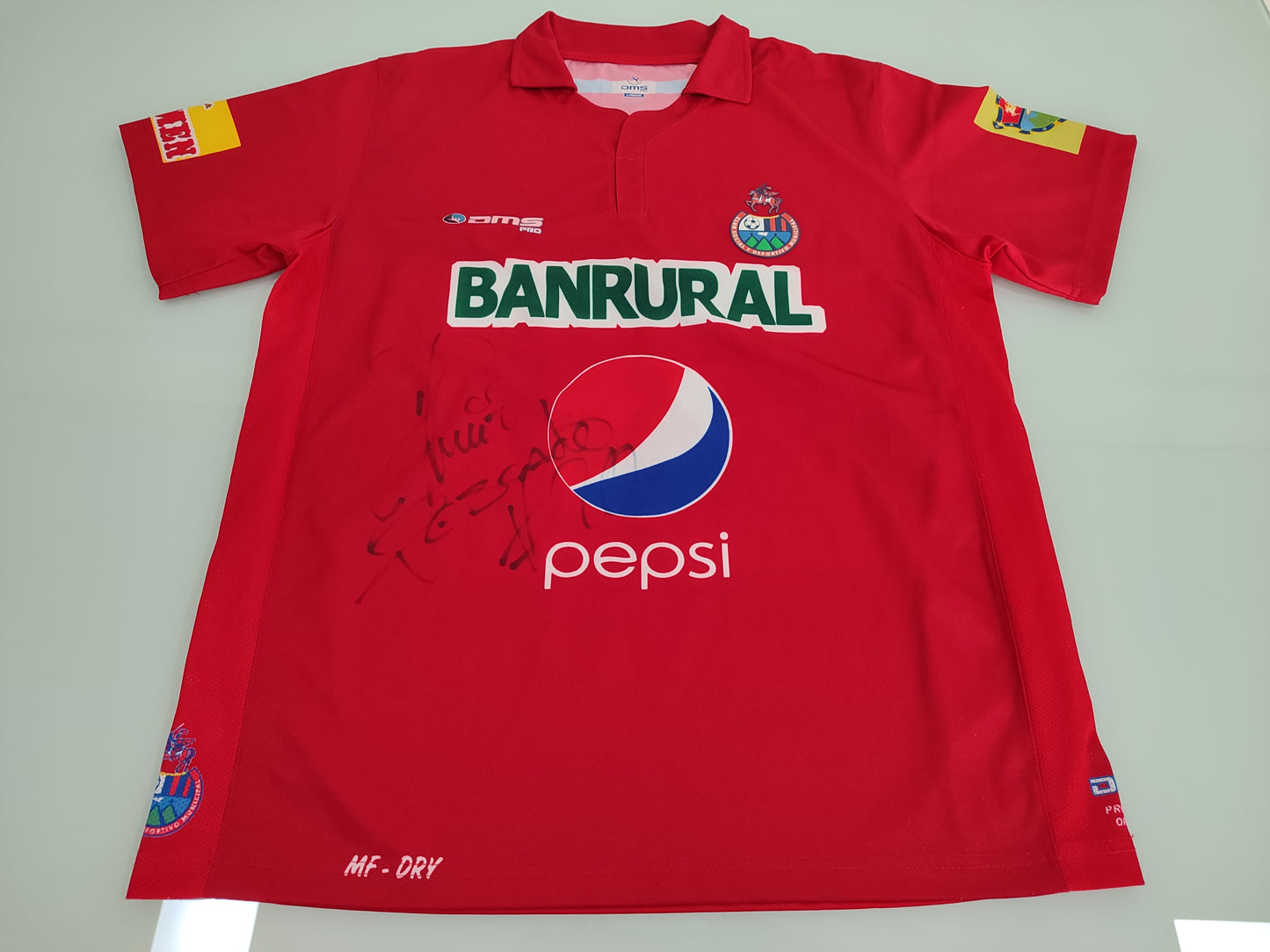 Rara Camisa do Municipal - Guatemala - Usada em Jogo e Assinada - Pescado Ruiz