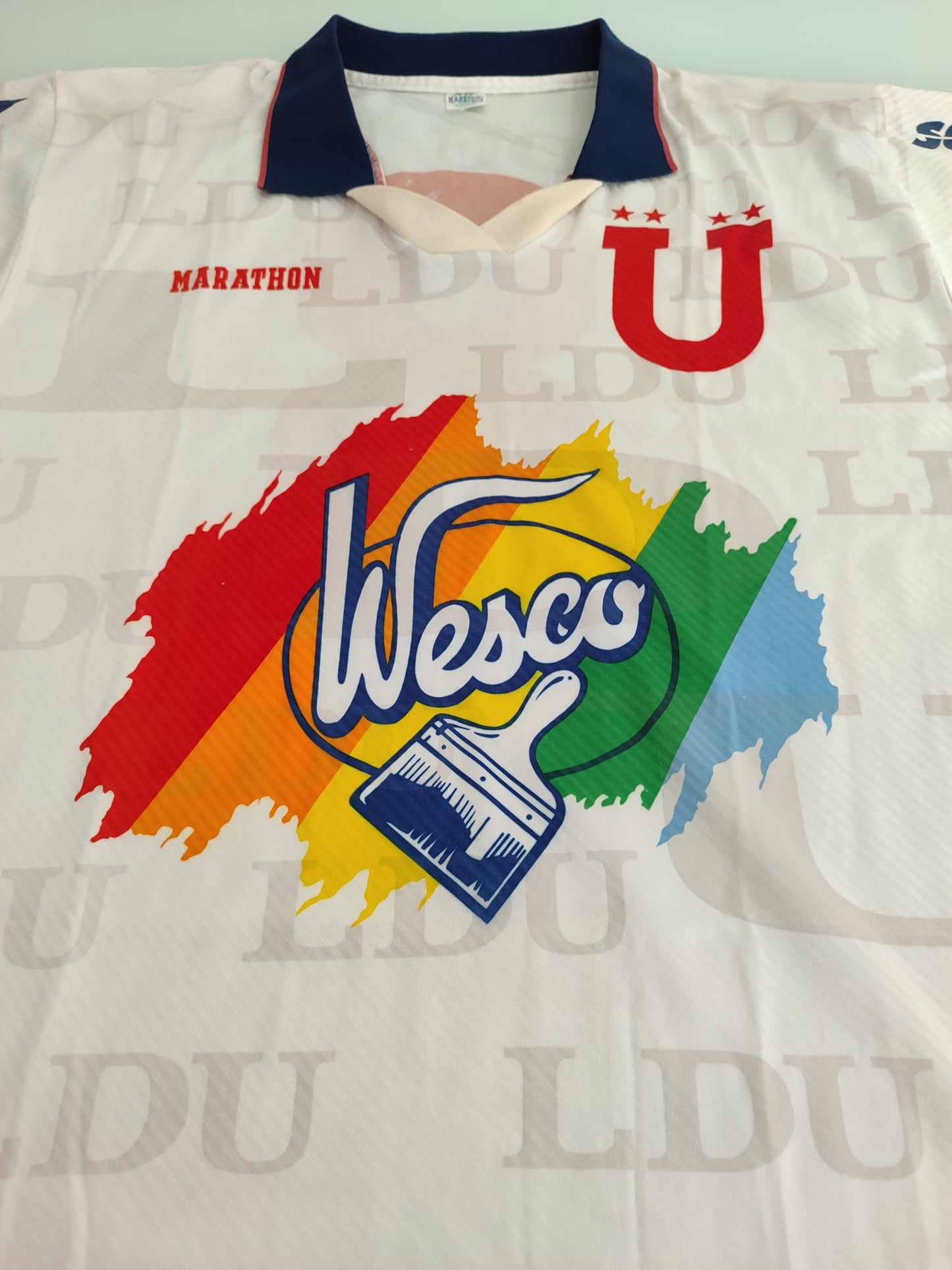 Rara e Clássica Camisa da LDU Quito Equador - Anos 90 - Usada em Jogo