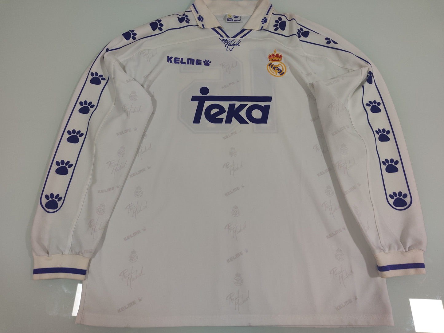 Espetacular Camisa do Real Madrid - 1994/1996 Mangas Longas - de Jogo! - de Coleção!