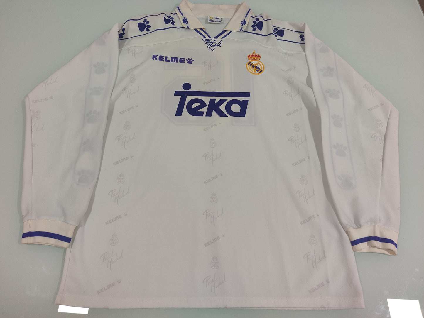 Espetacular Camisa do Real Madrid - 1994/1996 Mangas Longas - de Jogo! - de Coleção!
