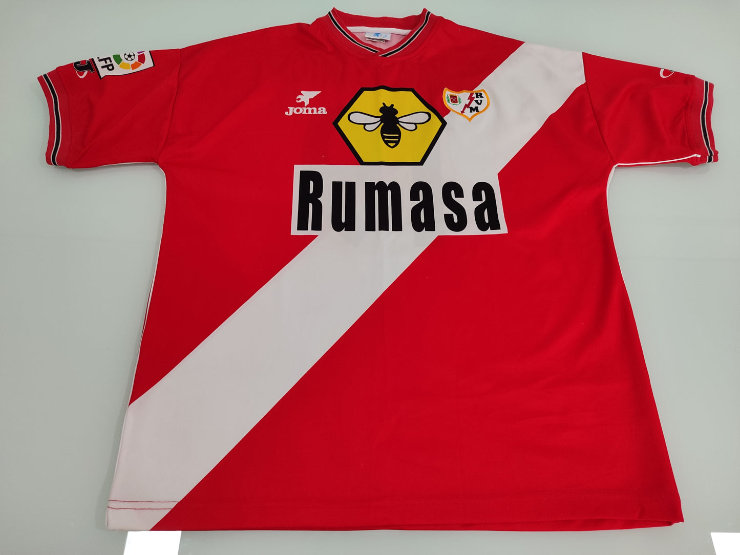 Sensacional - Camisa Antiga Rayo Vallecano - Patrocínio Abelha - Usada Jogo - de Coleção!