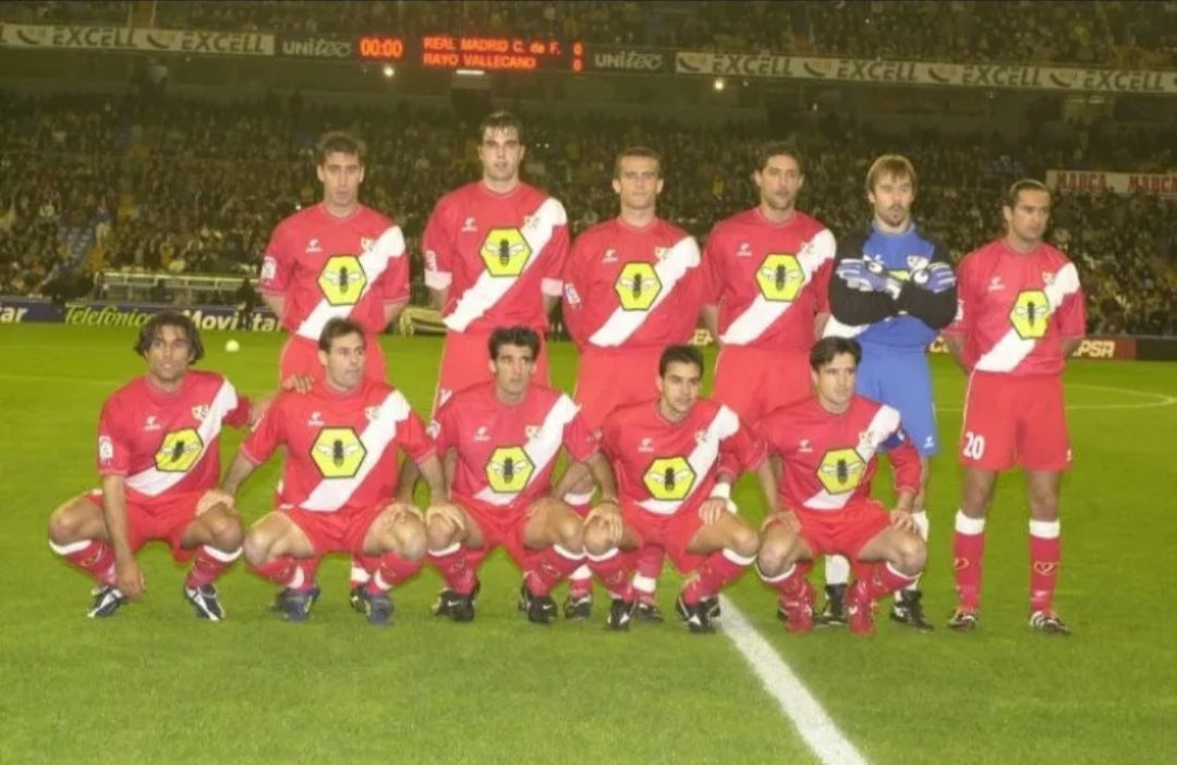 Sensacional - Camisa Antiga Rayo Vallecano - Patrocínio Abelha - Usada Jogo - de Coleção!