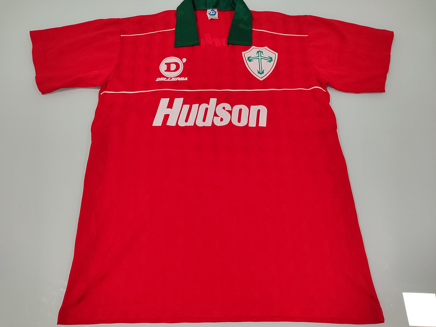 Espetacular Camisa da Portuguesa - 1990 - Dellerba - Usada em Jogo!