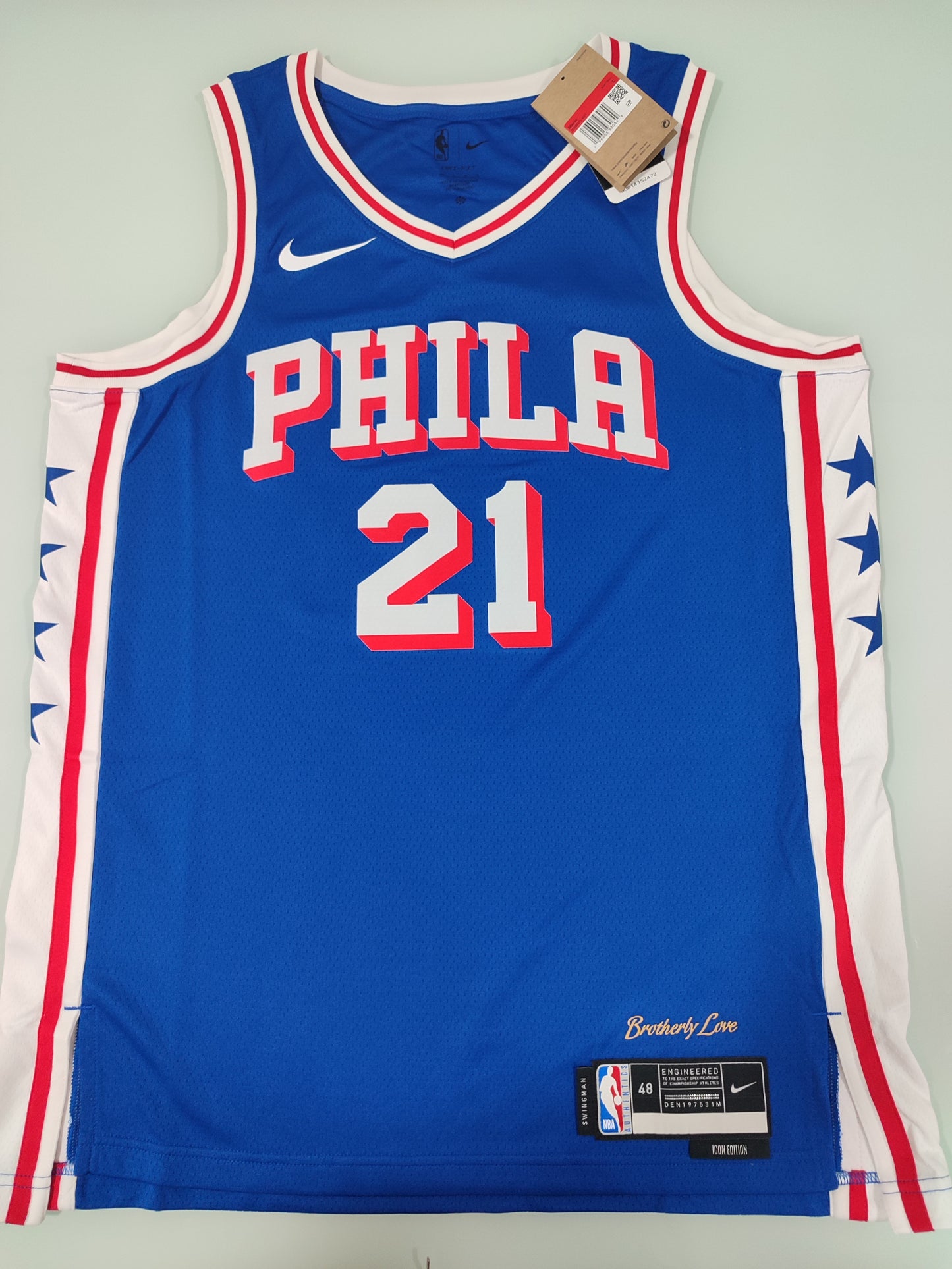 Especial NBA - Camisa Philadelphia 76Ers - Nike Icon Edition - Joel Embiid - Estoque Raro!