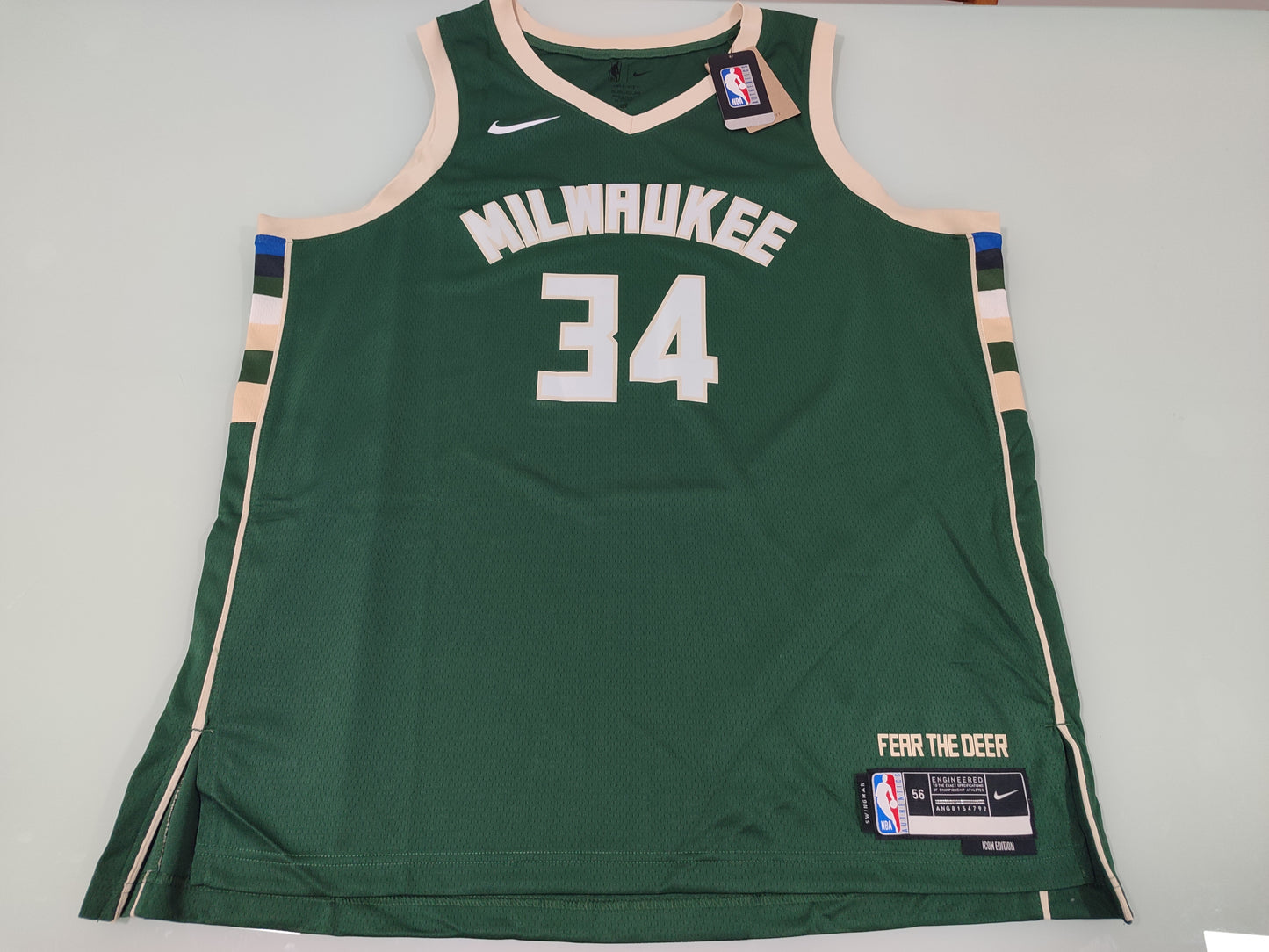 Especial NBA - Camisa Milwaukee Bucks - Nike Icon Edition - Giannis Antetokounmpo - Estoque Raro!