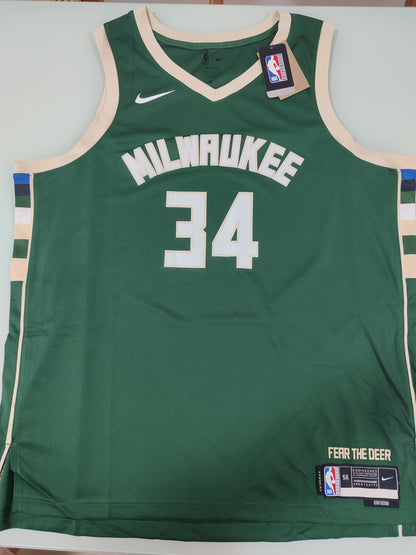 Especial NBA - Camisa Milwaukee Bucks - Nike Icon Edition - Giannis Antetokounmpo - Estoque Raro!