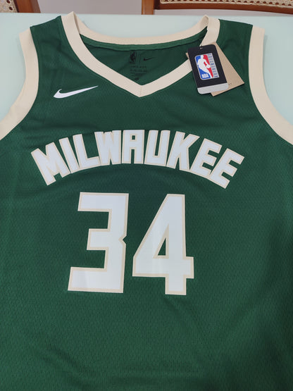 Especial NBA - Camisa Milwaukee Bucks - Nike Icon Edition - Giannis Antetokounmpo - Estoque Raro!