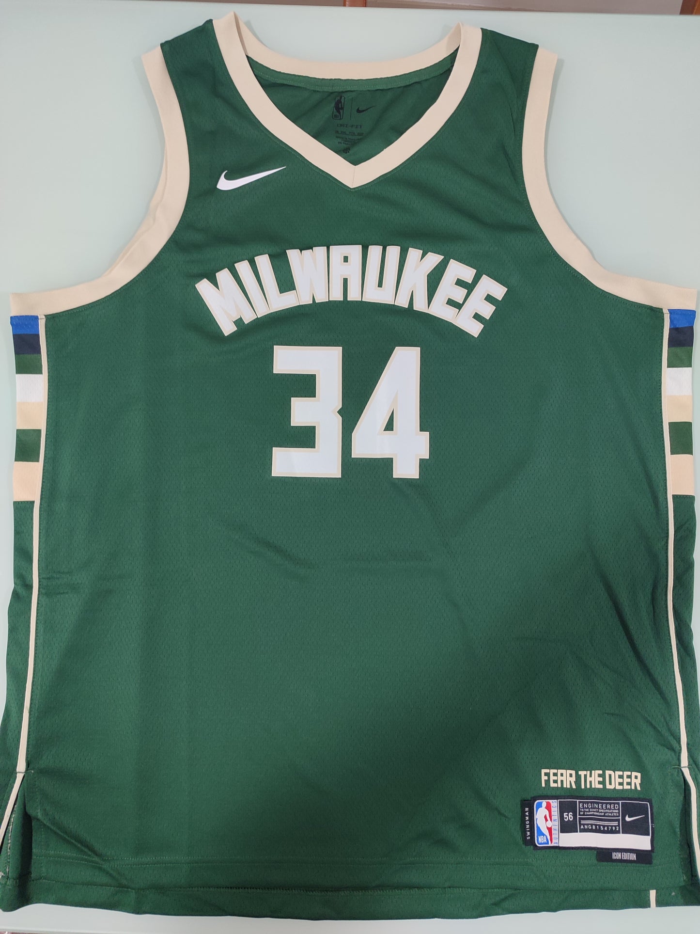 Especial NBA - Camisa Milwaukee Bucks - Nike Icon Edition - Giannis Antetokounmpo - Estoque Raro!