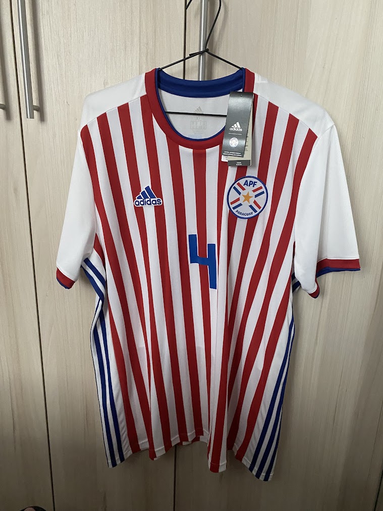 Camisa Paraguai Home 2017 adidas – #4 F. Balbuena – Com Etiqueta – Tamanho GG