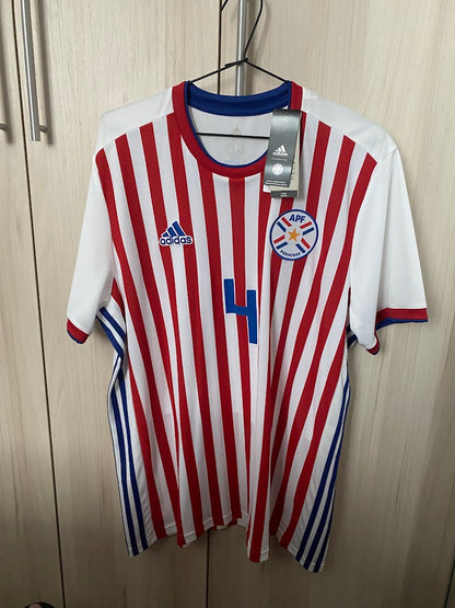 Camisa Paraguai Home 2017 adidas – #4 F. Balbuena – Com Etiqueta – Tamanho GG