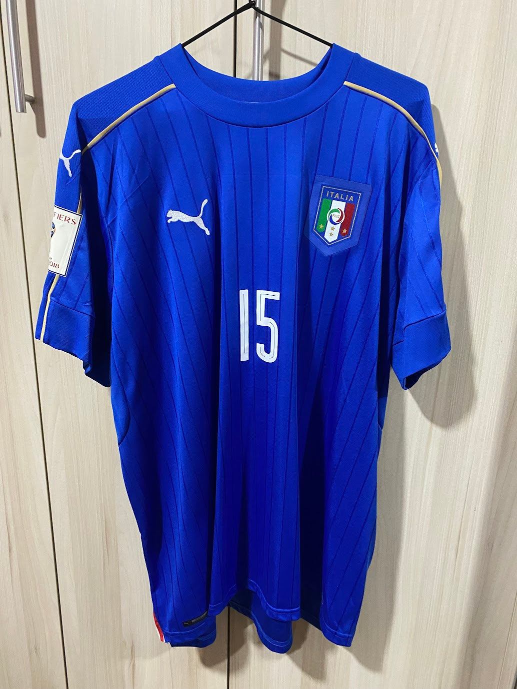 Italy Home Shirt 2016 - Customized Barzagli - Size XXL (61x78 cm)