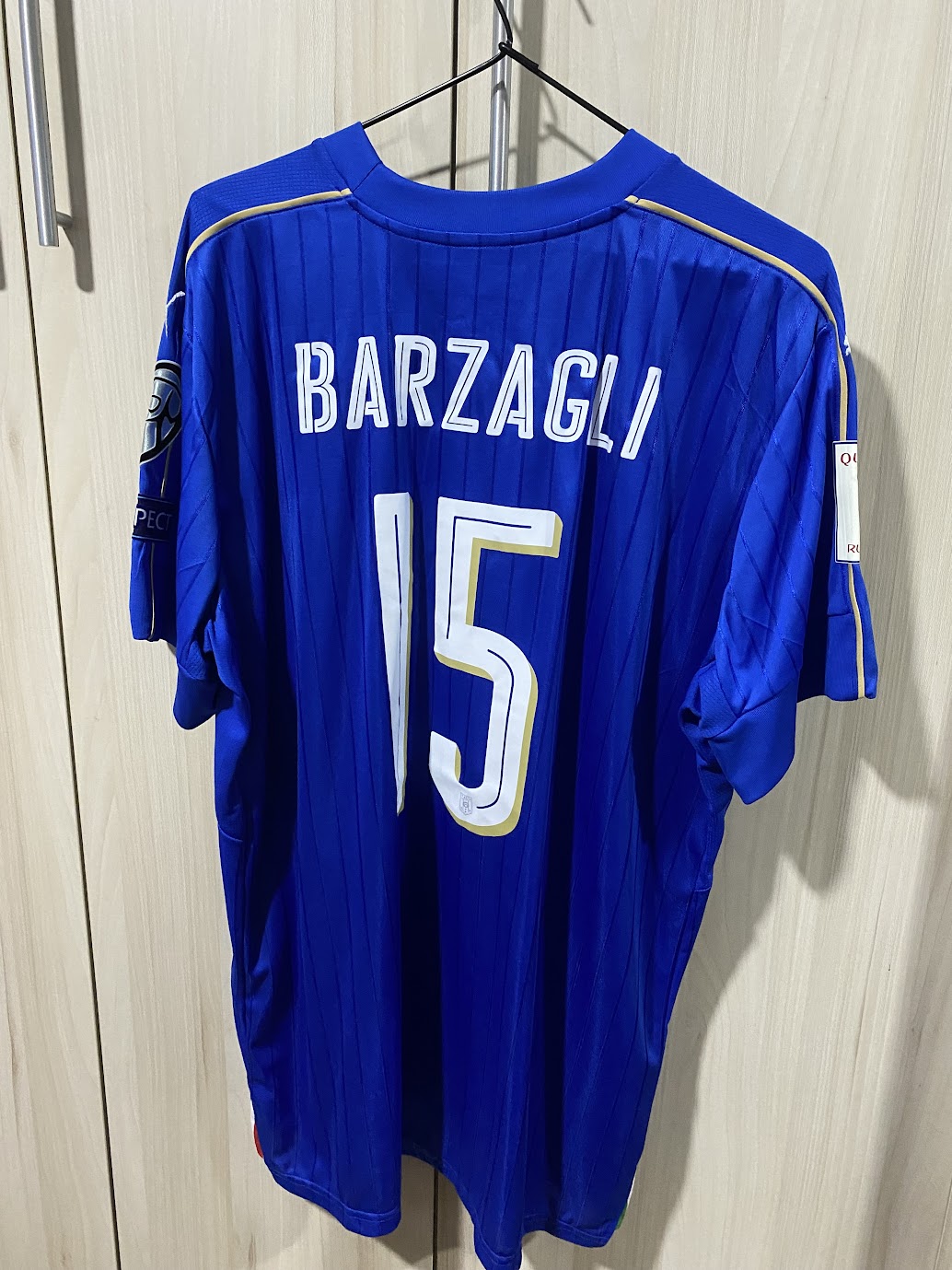 Italy Home Shirt 2016 - Customized Barzagli - Size XXL (61x78 cm)