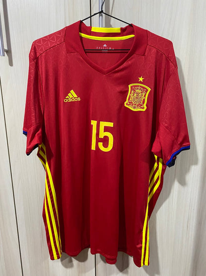 Spain Home Shirt 2016 - Customized Sergio Ramos - Size GG (59x78 cm)