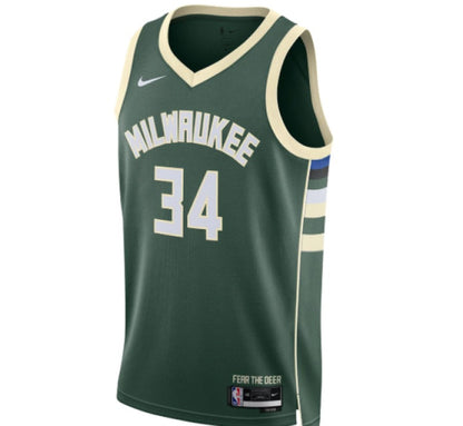 Especial NBA - Camisa Milwaukee Bucks - Nike Icon Edition - Giannis Antetokounmpo - Estoque Raro!