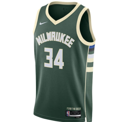 Especial NBA - Camisa Milwaukee Bucks - Nike Icon Edition - Giannis Antetokounmpo - Estoque Raro!