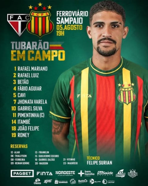 Bela Camisa do Sampaio Corrêa - 2024/2025 - Finta - Nova
