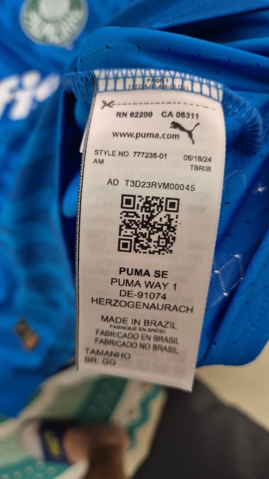 Camisa Goleiro Palmeiras modelo jogador 2024