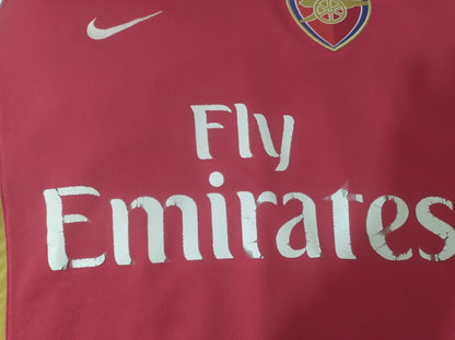 Camisa Arsenal Home 2006/08 - detalhe do patrocínio trincado