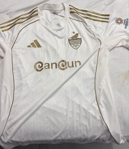 Camisa Cancún FC Caribe Mexicano - Branca e Dourada - Galindo 23 - Adidas