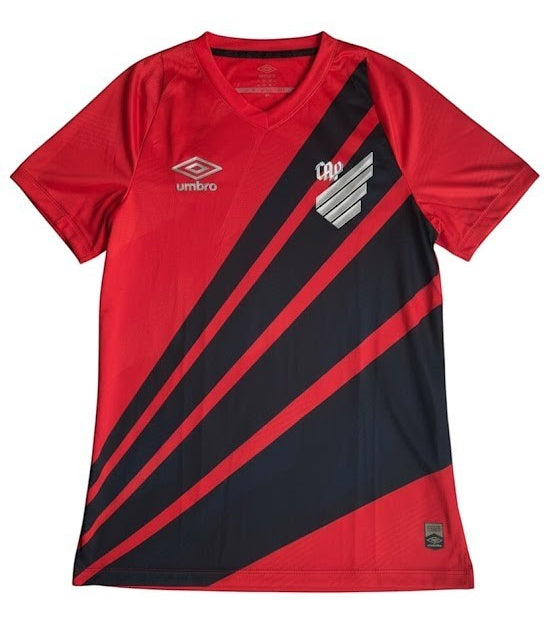 Garrincha Shirts Athletico Paranaense 2024 home player version jersey in red and black with diagonal graphic pattern.