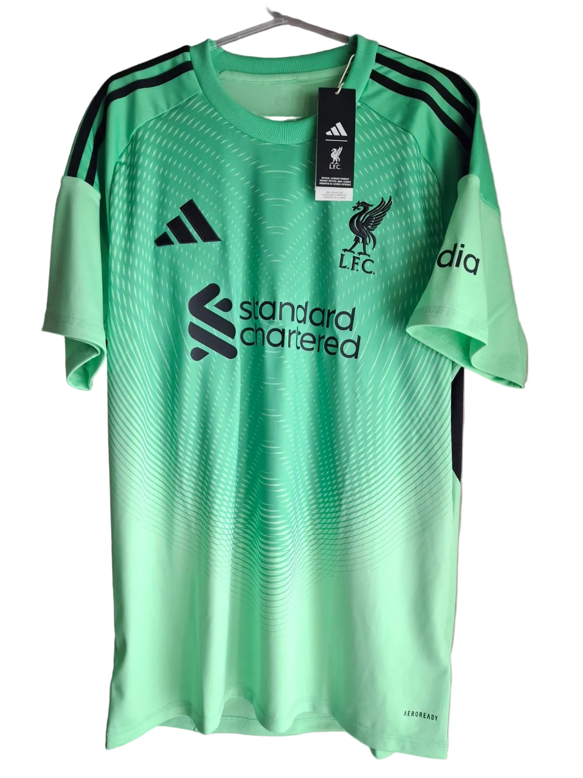 Camisa Liverpool Goleiro 2024/25 Adidas verde – frente, nova com etiqueta