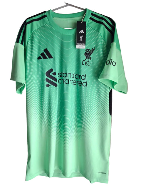 Camisa Liverpool Goleiro 2024/25 Adidas verde – frente, nova com etiqueta