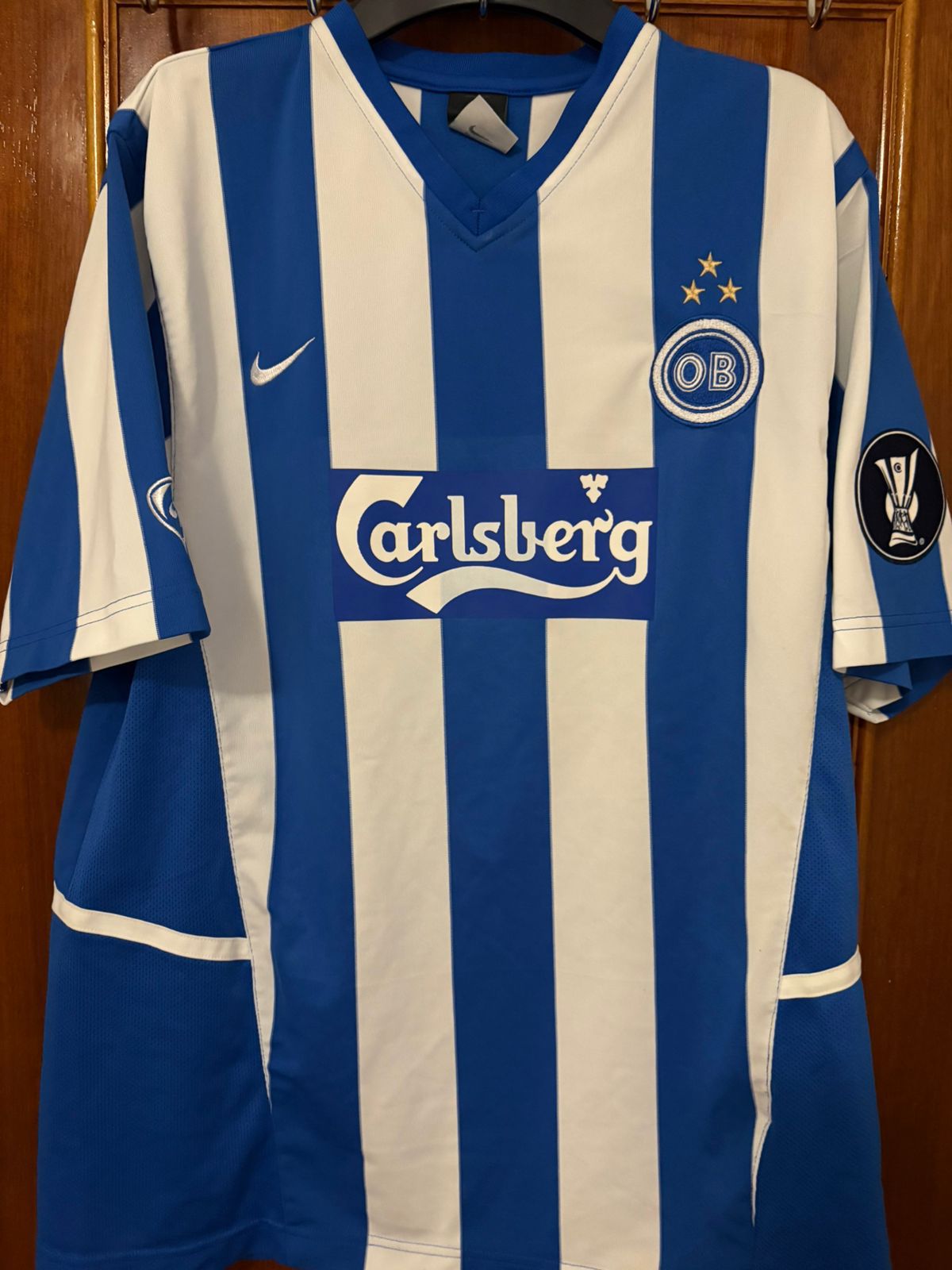 Camisa Odense Boldklub Azul e Branca - Borre 17 - Nike - Player Issue