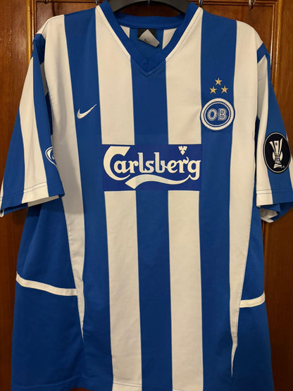 Camisa Odense Boldklub Azul e Branca - Borre 17 - Nike - Player Issue