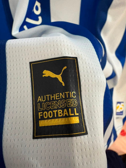 Camisa Deportivo Alavés Azul e Branco - 25 Anos Dortmund - Calebe 20 - Puma