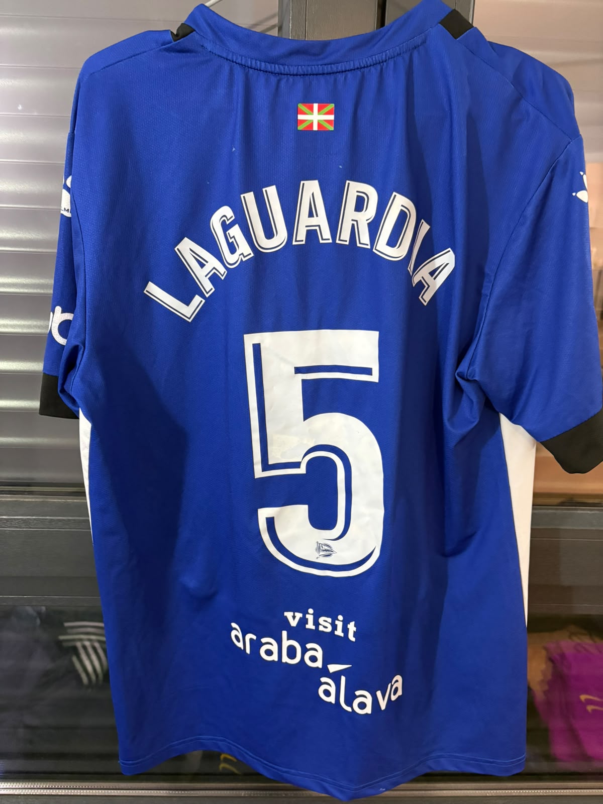 Camisa Deportivo Alavés Azul e Branco - Laguardia 5 - Kelme