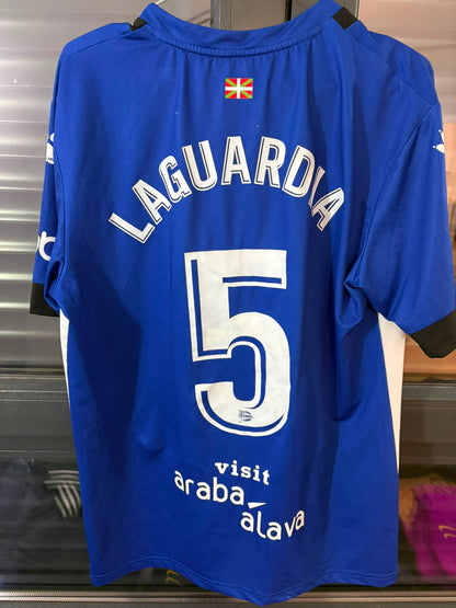 Camisa Deportivo Alavés Azul e Branco - Laguardia 5 - Kelme