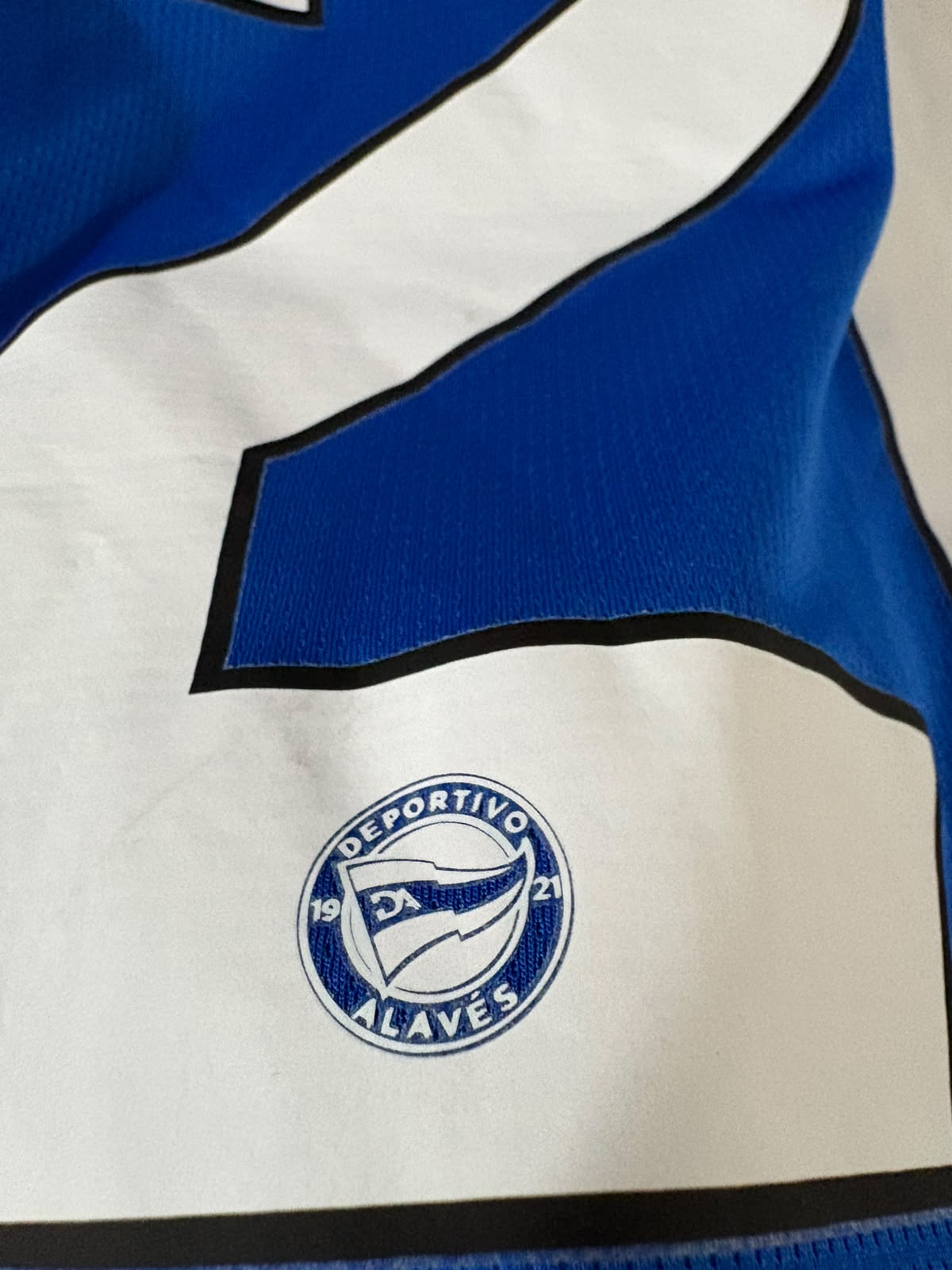 Camisa Deportivo Alavés Azul e Branco - 25 Anos Dortmund - Calebe 20 - Puma